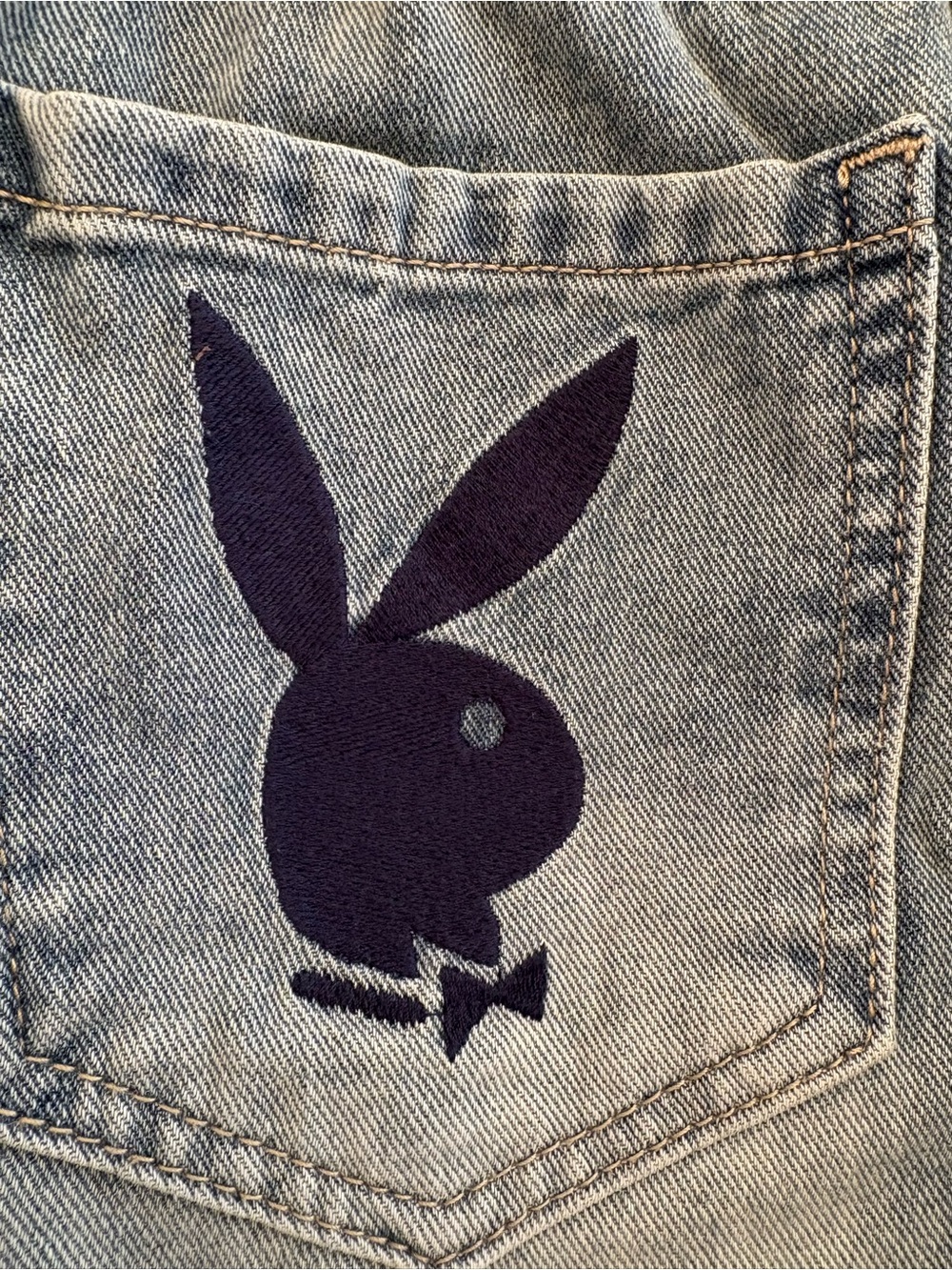 Playboy Navy Bunny Patch Denim Jeans - Unbranded